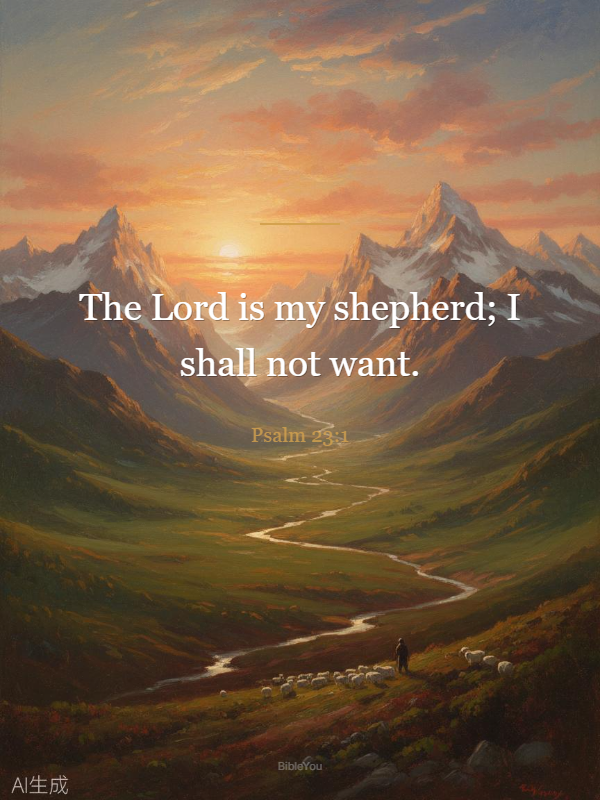 The Lord is my shepherd; I shall not want.